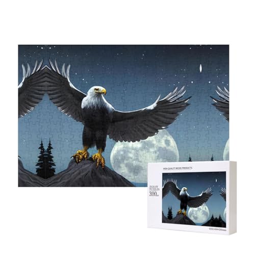 Adler unter den Sternen, Puzzle, 300 Teile, Holzpuzzle für Familie, Freunde, Heimdekoration, Wandkunst, 15,7 x 27,9 cm von PHAYAH