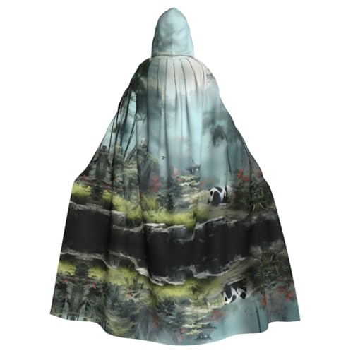Bambus Panda gemusterter Kapuzenponcho Unisex Kapuzenponcho für Cosplay Halloween Kostüm Party Bambus Panda gemusterter Kapuzenponcho Unisex Kapuzenponcho für Cosplay Halloween Kostüm Party von PHAYAH