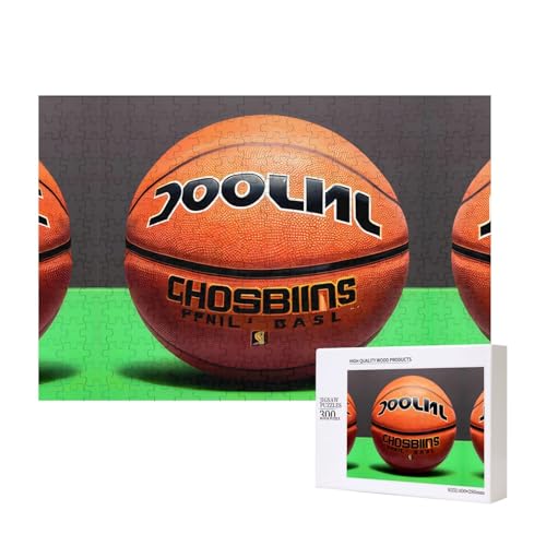 Basketball-Hintergrundpuzzle, 300 Teile, für Puzzle, Holzpuzzle für Familie, Freunde, Heimdekoration, Wandkunst, 15,7 x 27,9 cm von PHAYAH