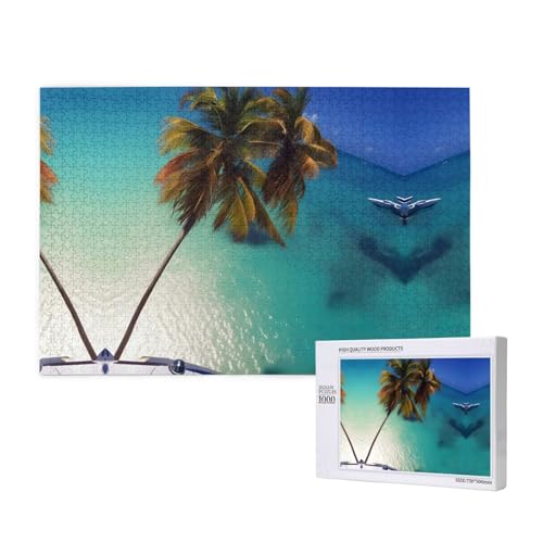 Beach Coconut Sunshine Puzzles 1000 Teile für Puzzle Holzpuzzle für Familie Freund Home Decor Wandkunst 29,5 x 50 cm von PHAYAH