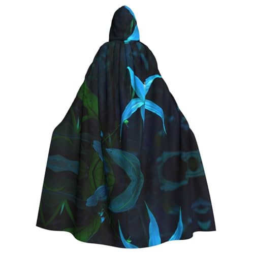 Blauer Poncho mit fünf Blütenblättern, mit Kapuze, Unisex, für Cosplay, Halloween, Kostümparty Blauer Poncho mit fünf Blütenblättern, mit Kapuze, Unisex, für Cosplay, Halloween, Kostümparty von PHAYAH