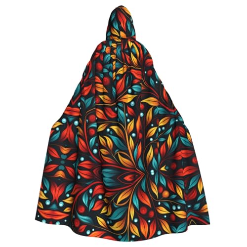 Bunte Zweige gemusterter Kapuzen-Poncho, Unisex-Kapuzenponcho für Cosplay, Halloween, Kostümparty Bunte Zweige gemusterter Kapuzen-Poncho, Unisex-Kapuzenponcho für Cosplay, Halloween, Kostümparty von PHAYAH