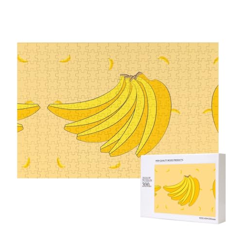 Cartoon-Bananen-Puzzle, 300 Teile für Puzzle, Holzpuzzle für Familie, Freunde, Heimdekoration, Wandkunst, 15,7 x 27,9 cm von PHAYAH