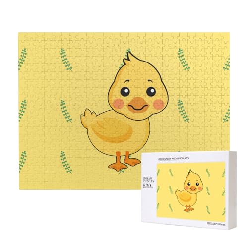 Cartoon-Enten-Puzzle, 500 Teile für Puzzle, Holzpuzzle für Familie, Freunde, Heimdekoration, Wandkunst, 20,4 x 38,1 cm von PHAYAH