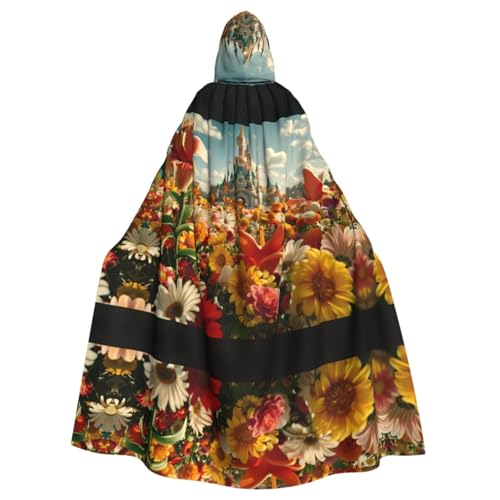 Castle Flower Sea Patterned Hooded Poncho Unisex Hooded Poncho For Cosplay Halloween Costume Party Castle Flower Sea Patterned Hooded Poncho Unisex Hooded Poncho For Cosplay Halloween Costume Party von PHAYAH