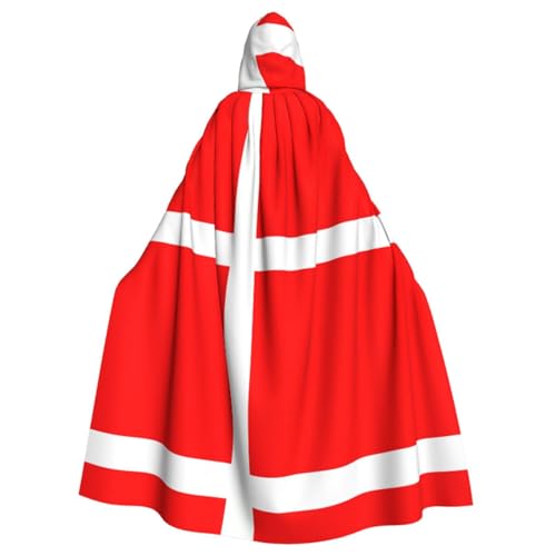 Dänemark, dänische Flagge, gemusterter Kapuzenponcho, Unisex, Kapuzenponcho für Cosplay, Halloween, Kostümparty Dänemark, dänische Flagge, gemusterter Kapuzenponcho, Unisex, Kapuzenponcho für Cosplay, Halloween, Kostümparty von PHAYAH