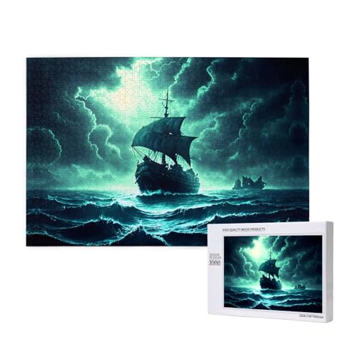 Doomsday Sea Monster Ship Puzzles 1000 Teile für Puzzle, Holzpuzzle für Familie, Freunde, Heimdekoration, Wandkunst, 75 x 50 cm von PHAYAH