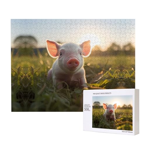 Duftende Schwein-Puzzle, 500 Teile für Puzzle, Holzpuzzle für Familie, Freunde, Heimdekoration, Wandkunst, 500 x 38 cm von PHAYAH