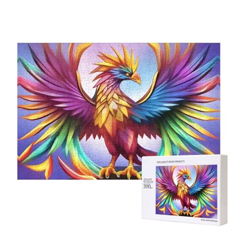 Farbiges Kristall-Puzzle, Phoenix-Puzzle, 300 Teile, für Puzzle, Holzpuzzle für Familie, Freunde, Heimdekoration, Wandkunst, 300 Stück von PHAYAH