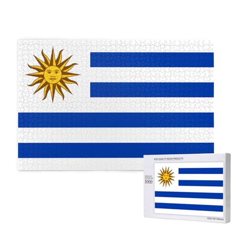 Flagge von Uruguay Puzzles 1000 Teile für Puzzle Holzpuzzle für Familie Freund Home Decor Wandkunst 29,5 x 50 cm von PHAYAH