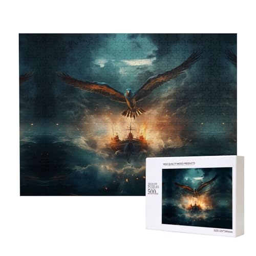 Flying Bird Ship Undersea Puzzles 500 Teile für Puzzle Holzpuzzle für Familie Freund Home Decor Wandkunst 50,4 x 38,1 cm von PHAYAH