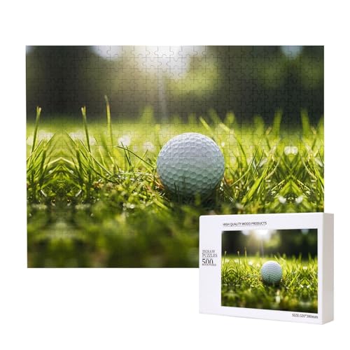 Golf-Puzzle, 500 Teile für Puzzle, Holzpuzzle für Familie, Freunde, Heimdekoration, Wandkunst, 50 x 38 cm von PHAYAH