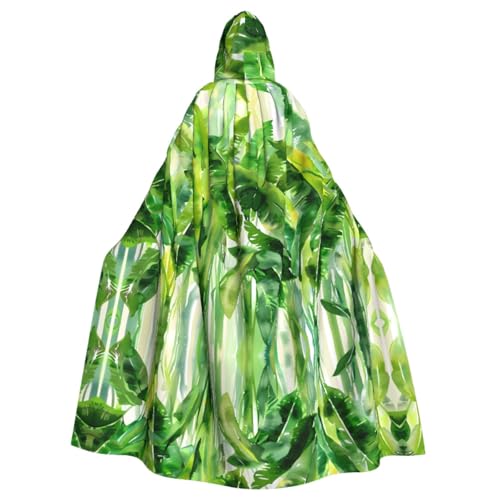 Green Banana Leaf Patterned Hooded Poncho Unisex Hooded Poncho For Cosplay Halloween Costume Party Green Banana Leaf Patterned Hooded Poncho Unisex Hooded Poncho For Cosplay Halloween Costume Party von PHAYAH