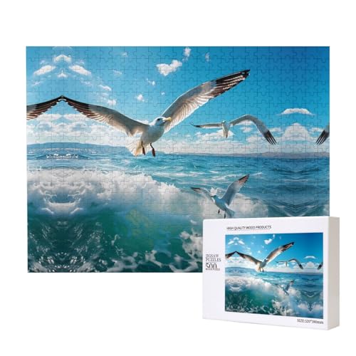 Gull Puzzles 500 Teile für Puzzle, Holzpuzzle für Familie, Freunde, Heimdekoration, Wandkunst, 50,4 x 38,1 cm von PHAYAH