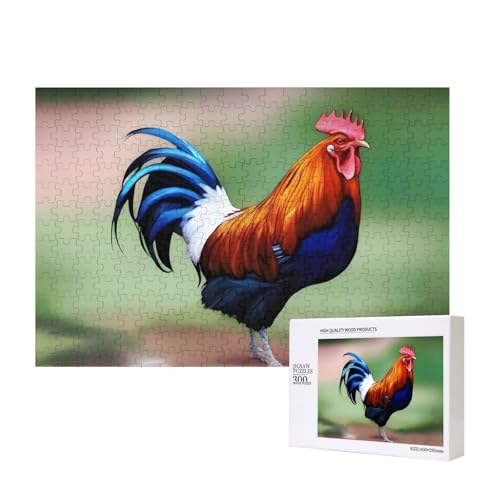 Hahn Vogel Poattr Puzzles 300 Teile für Puzzle Holzpuzzle für Familie Freund Home Decor Wandkunst 39,9 x 27,9 cm von PHAYAH