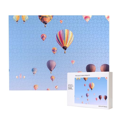 Heißluftballon-Puzzle, 500 Teile für Puzzle, Holzpuzzle für Familie, Freunde, Heimdekoration, Wandkunst, 50,4 x 38,1 cm von PHAYAH