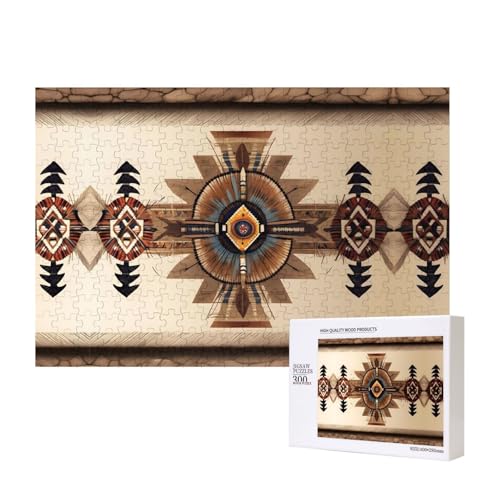 Indianer-Malpuzzle, 300 Teile für Puzzle, Holzpuzzle für Familie, Freunde, Heimdekoration, Wandkunst, 15,7 x 27,9 cm von PHAYAH