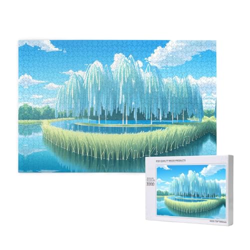 Klares Wasser-Puzzle, 1000 Teile für Puzzle, Holzpuzzle für Familie, Freunde, Heimdekoration, Wandkunst, 75 x 50 cm von PHAYAH