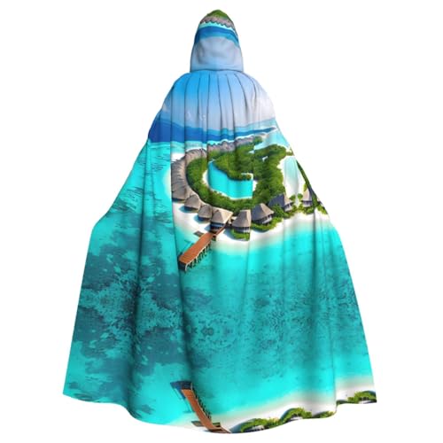 Malediven Scenery Gemusterter Kapuzenponcho Unisex Kapuzenponcho für Cosplay Halloween Kostümparty Malediven Scenery Gemusterter Kapuzenponcho Unisex Kapuzenponcho für Cosplay Halloween Kostümparty von PHAYAH