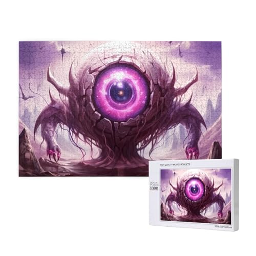 Mysterious Giant Eye Puzzles 1000 Teile für Puzzle Holzpuzzle für Familie Freund Home Decor Wandkunst 29,5 x 50 cm von PHAYAH