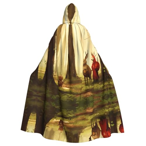 Niedlicher Poncho mit Kapuze und Rehkitz-Muster, Unisex, für Cosplay, Halloween, Kostümparty Niedlicher Poncho mit Kapuze und Rehkitz-Muster, Unisex, für Cosplay, Halloween, Kostümparty von PHAYAH