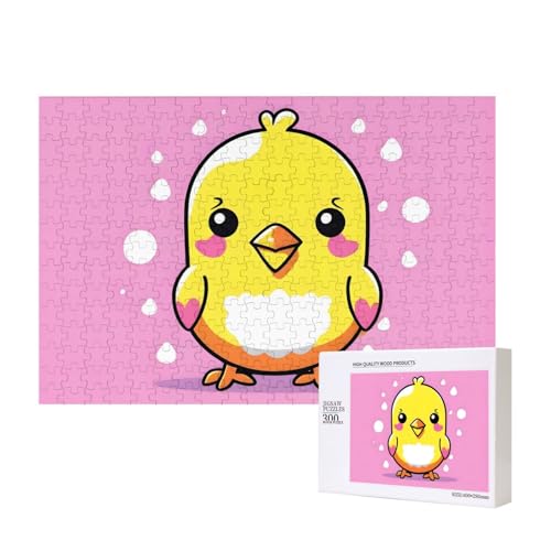 Niedliches Kawaii-Küken-Puzzle, 300 Teile, für Puzzle, Holzpuzzle für Familie, Freunde, Heimdekoration, Wandkunst, 39 x 27 cm von PHAYAH