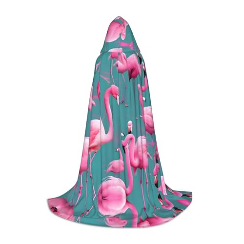 PHAYAH A Flock Of Flamingos Pattern Hooded Poncho Unisex Christmas Hoodie For Cosplay Halloween Costume Party Maskerade L PHAYAH A Flock Of Flamingos Pattern Hooded Poncho Unisex Christmas Hoodie For Cosplay Halloween Costume Party Maskerade L von PHAYAH