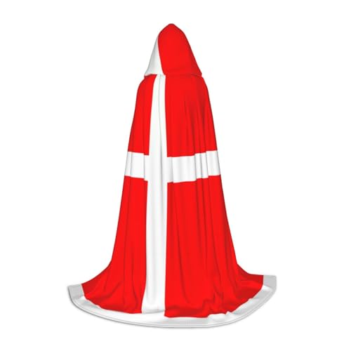 PHAYAH Dänemark, dänisches Flaggenmuster, Kapuzenumhang, Hexe, Halloween-Kostüme für Cosplay, Kostüm, Maskerade, Damen und Herren, Größe L PHAYAH Dänemark, dänisches Flaggenmuster, Kapuzenumhang, Hexe, Halloween-Kostüme für Cosplay, Kostüm, Maskerade, Damen und Herren, Größe L von PHAYAH