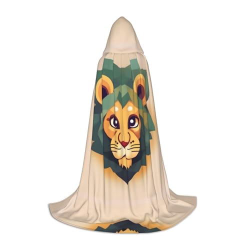 PHAYAH Kapuzenponcho mit Cartoon-Löwen-Muster, Unisex, Weihnachts-Kapuzenpullover für Cosplay, Halloween, Kostüm, Party, Maskerade, Größe L PHAYAH Kapuzenponcho mit Cartoon-Löwen-Muster, Unisex, Weihnachts-Kapuzenpullover für Cosplay, Halloween, Kostüm, Party, Maskerade, Größe L von PHAYAH