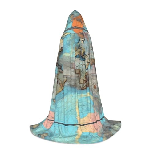 PHAYAH Kapuzenponcho mit Cartoon-Weltkarten-Motiv, Unisex, Weihnachts-Kapuzenpullover für Cosplay, Halloween, Kostüm, Party, Maskerade, Größe M PHAYAH Kapuzenponcho mit Cartoon-Weltkarten-Motiv, Unisex, Weihnachts-Kapuzenpullover für Cosplay, Halloween, Kostüm, Party, Maskerade, Größe M von PHAYAH