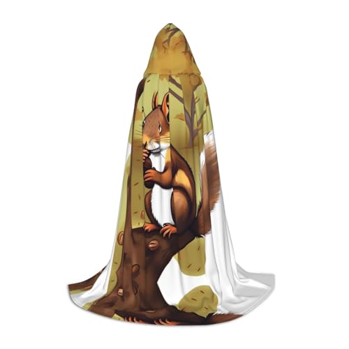 PHAYAH Kapuzenponcho mit Eichhörnchenmuster, unisex, Weihnachts-Kapuzenpullover für Cosplay, Halloween, Kostüm, Party, Maskerade, Größe S PHAYAH Kapuzenponcho mit Eichhörnchenmuster, unisex, Weihnachts-Kapuzenpullover für Cosplay, Halloween, Kostüm, Party, Maskerade, Größe S von PHAYAH