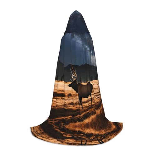 PHAYAH Kapuzenponcho mit Elch auf der Wiese, Unisex, Weihnachts-Kapuzenpullover für Cosplay, Halloween, Kostüm, Party, Maskerade, Größe S PHAYAH Kapuzenponcho mit Elch auf der Wiese, Unisex, Weihnachts-Kapuzenpullover für Cosplay, Halloween, Kostüm, Party, Maskerade, Größe S von PHAYAH