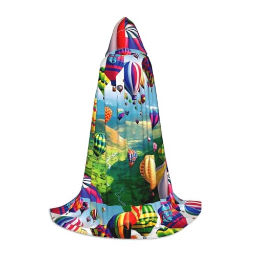 PHAYAH Kapuzenponcho mit Heißluftballon-Muster, Unisex, Weihnachts-Kapuzenpullover für Cosplay, Halloween, Kostüm, Party, Maskerade, Größe M PHAYAH Kapuzenponcho mit Heißluftballon-Muster, Unisex, Weihnachts-Kapuzenpullover für Cosplay, Halloween, Kostüm, Party, Maskerade, Größe M von PHAYAH