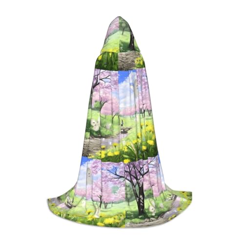 PHAYAH Kapuzenponcho mit Kirschblüten-Baum-Muster, Unisex, Weihnachts-Kapuzenpullover für Cosplay, Halloween, Kostüm, Party, Maskerade, Größe L PHAYAH Kapuzenponcho mit Kirschblüten-Baum-Muster, Unisex, Weihnachts-Kapuzenpullover für Cosplay, Halloween, Kostüm, Party, Maskerade, Größe L von PHAYAH