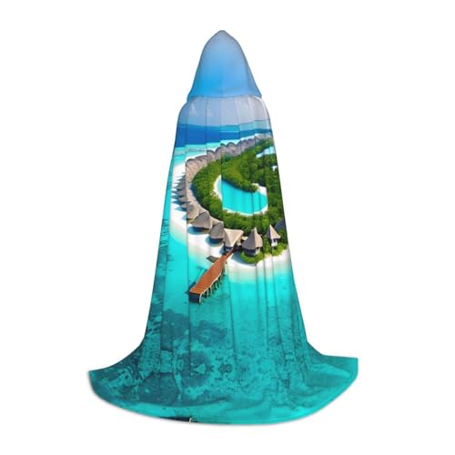 PHAYAH Kapuzenponcho mit Malediven-Motiv, Unisex, Weihnachts-Kapuzenpullover für Cosplay, Halloween, Kostüm, Party, Maskerade, Größe M PHAYAH Kapuzenponcho mit Malediven-Motiv, Unisex, Weihnachts-Kapuzenpullover für Cosplay, Halloween, Kostüm, Party, Maskerade, Größe M von PHAYAH