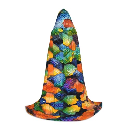 PHAYAH Kapuzenponcho mit Regenbogenfischschuppenmuster, Unisex, Weihnachts-Kapuzenpullover für Cosplay, Halloween, Kostüm, Party, Maskerade, Größe S PHAYAH Kapuzenponcho mit Regenbogenfischschuppenmuster, Unisex, Weihnachts-Kapuzenpullover für Cosplay, Halloween, Kostüm, Party, Maskerade, Größe S von PHAYAH