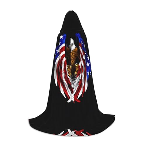 PHAYAH Kapuzenponcho mit USA-Flagge, Patriotisches Adlermuster, Unisex, Weihnachts-Kapuzenpullover für Cosplay, Halloween, Kostüm, Party, Maskerade, Größe S PHAYAH Kapuzenponcho mit USA-Flagge, Patriotisches Adlermuster, Unisex, Weihnachts-Kapuzenpullover für Cosplay, Halloween, Kostüm, Party, Maskerade, Größe S von PHAYAH