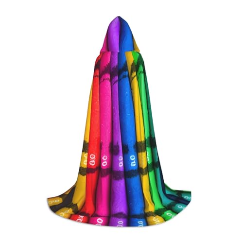 PHAYAH Kapuzenponcho mit buntem Buntstift-Muster, Unisex, Weihnachts-Kapuzenpullover für Cosplay, Halloween, Kostüm, Party, Maskerade, Größe S PHAYAH Kapuzenponcho mit buntem Buntstift-Muster, Unisex, Weihnachts-Kapuzenpullover für Cosplay, Halloween, Kostüm, Party, Maskerade, Größe S von PHAYAH