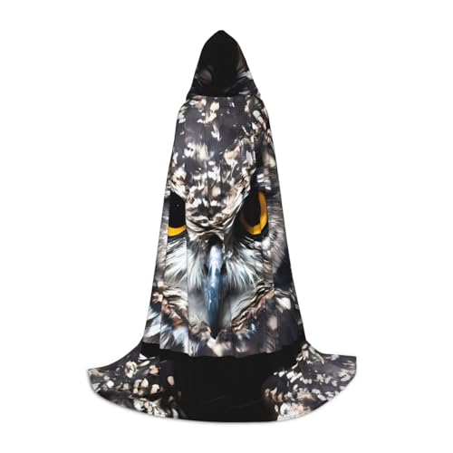 PHAYAH Kapuzenponcho mit gelbeäugigem Eulenmuster, Unisex, Weihnachts-Kapuzenpullover für Cosplay, Halloween, Kostüm, Party, Maskerade, Größe M PHAYAH Kapuzenponcho mit gelbeäugigem Eulenmuster, Unisex, Weihnachts-Kapuzenpullover für Cosplay, Halloween, Kostüm, Party, Maskerade, Größe M von PHAYAH