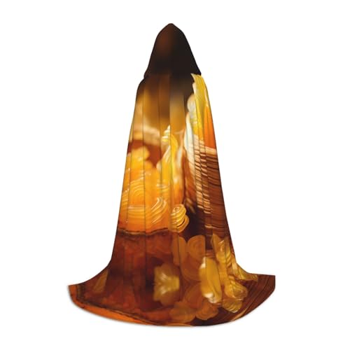 PHAYAH Kapuzenumhang mit Süßigkeitenmann-Muster, Hexe, Halloween-Kostüme für Cosplay, Kostüm, Maskerade, Damen und Herren, Größe L PHAYAH Kapuzenumhang mit Süßigkeitenmann-Muster, Hexe, Halloween-Kostüme für Cosplay, Kostüm, Maskerade, Damen und Herren, Größe L von PHAYAH