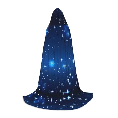 PHAYAH Kapuzenumhang mit blauem Sternenmuster, für Erwachsene, Maskerade, Cosplay, Halloween, Hexenumhang, Weihnachten, Party, Robe, Größe L PHAYAH Kapuzenumhang mit blauem Sternenmuster, für Erwachsene, Maskerade, Cosplay, Halloween, Hexenumhang, Weihnachten, Party, Robe, Größe L von PHAYAH