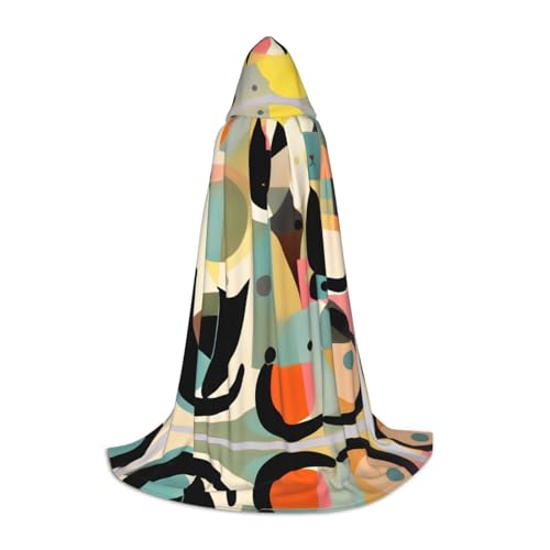 PHAYAH Mid-Century Modern Art Katzenmuster Kapuzenponcho Unisex Weihnachten Hoodie für Cosplay Halloween Kostüm Party Maskerade L PHAYAH Mid-Century Modern Art Katzenmuster Kapuzenponcho Unisex Weihnachten Hoodie für Cosplay Halloween Kostüm Party Maskerade L von PHAYAH