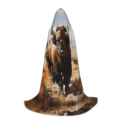PHAYAH Nordamerikanisches Bison-Herdenmuster, Halloween, Hexe, Hexerei, Kapuzenmantel, Umhang, Weihnachts-Kapuzenpullover, Cosplay, Maskerade, Partykleid, Geschenk, Kostüm, L PHAYAH Nordamerikanisches Bison-Herdenmuster, Halloween, Hexe, Hexerei, Kapuzenmantel, Umhang, Weihnachts-Kapuzenpullover, Cosplay, Maskerade, Partykleid, Geschenk, Kostüm, L von PHAYAH