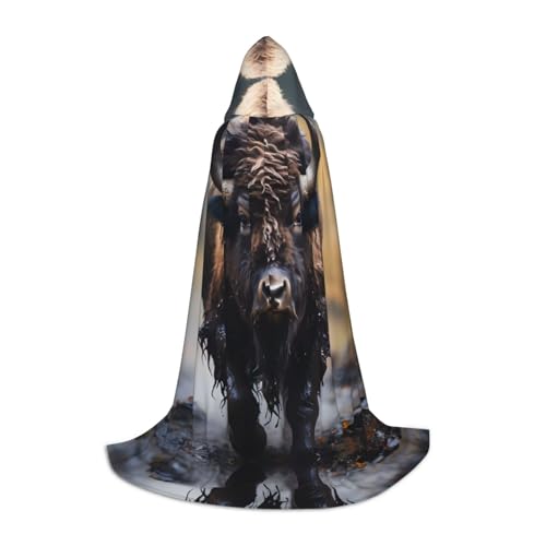 PHAYAH Nordamerikanisches Bison-Muster, Halloween, Hexe, Hexerei, Kapuzenmantel, Umhang, Weihnachts-Kapuzenpullover, Cosplay, Maskerade, Partykleid, Geschenk, Kostüm, Größe S PHAYAH Nordamerikanisches Bison-Muster, Halloween, Hexe, Hexerei, Kapuzenmantel, Umhang, Weihnachts-Kapuzenpullover, Cosplay, Maskerade, Partykleid, Geschenk, Kostüm, Größe S von PHAYAH