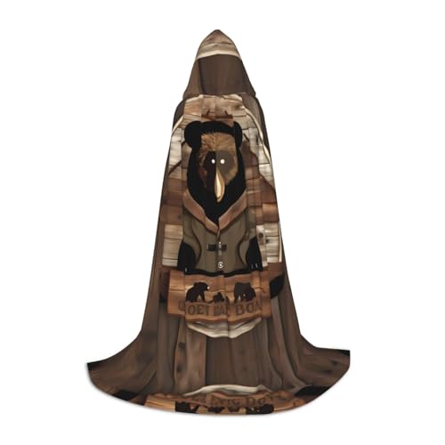 PHAYAH Rustikaler Umhang mit Kapuze für Erwachsene, Bärenmuster, für Maskerade, Cosplay, Halloween, Hexenumhang, Weihnachten, Party, Robe, Größe M PHAYAH Rustikaler Umhang mit Kapuze für Erwachsene, Bärenmuster, für Maskerade, Cosplay, Halloween, Hexenumhang, Weihnachten, Party, Robe, Größe M von PHAYAH
