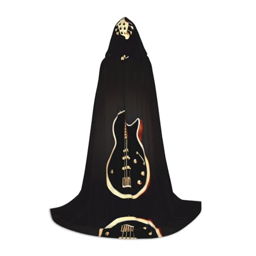 PHAYAH Schwarzer Kapuzenumhang mit Gitarrenmuster, Hexe, Halloween-Kostüme für Cosplay, Kostüm, Maskerade, Damen und Herren, Robe, Größe S PHAYAH Schwarzer Kapuzenumhang mit Gitarrenmuster, Hexe, Halloween-Kostüme für Cosplay, Kostüm, Maskerade, Damen und Herren, Robe, Größe S von PHAYAH