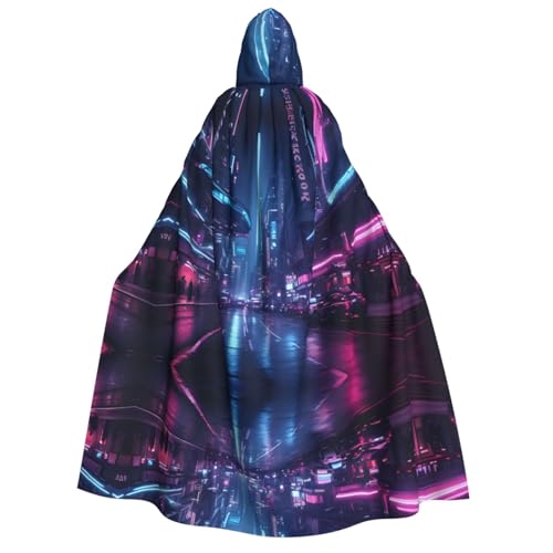 PHAYAH Sci-Fi Street Halloween Erwachsene Kapuzenumhang Kapuzenmantel Damen Herren Halloween Dress Up Party Cosplay Kostüme von PHAYAH