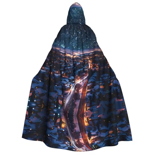 PHAYAH Snowy Scene At Night Halloween Adult Hooded Cape Hooded Robe Women'S Mens Halloween Dress Up Party Cosplay Costumes von PHAYAH