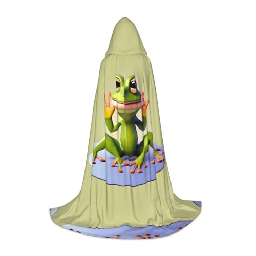 PHAYAH The Funny Frog Doing Yoga Pattern Hooded Cloak Cape Witch Halloween Costumes For Cosplay Costume Masquerade Women Men Robe L PHAYAH The Funny Frog Doing Yoga Pattern Hooded Cloak Cape Witch Halloween Costumes For Cosplay Costume Masquerade Women Men Robe L von PHAYAH