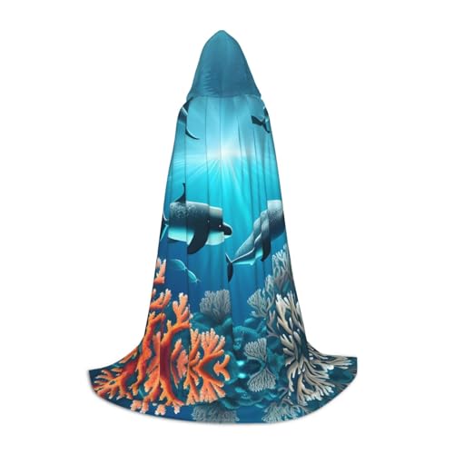 PHAYAH Umhang mit Kapuze und Wal unter dem Meer, Hexe, Halloween-Kostüme für Cosplay, Maskerade, Damen und Herren, Robe, Größe S PHAYAH Umhang mit Kapuze und Wal unter dem Meer, Hexe, Halloween-Kostüme für Cosplay, Maskerade, Damen und Herren, Robe, Größe S von PHAYAH
